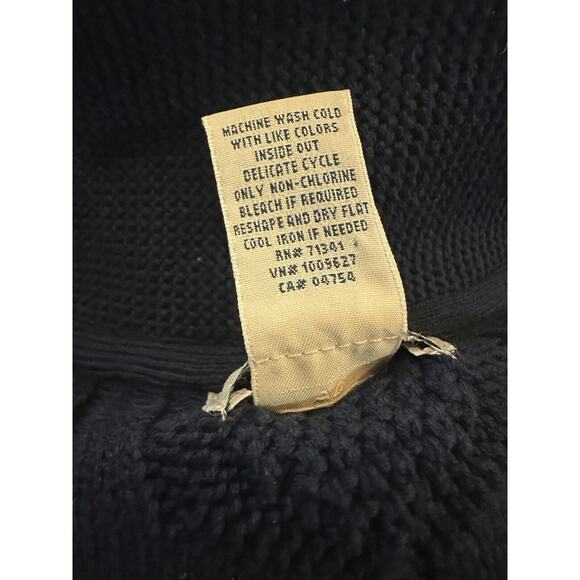 LL Bean Men's Bean's Heritage Soft Cotton Fisherman Sweater Full-Zip Navy XL - Picture 9 of 12